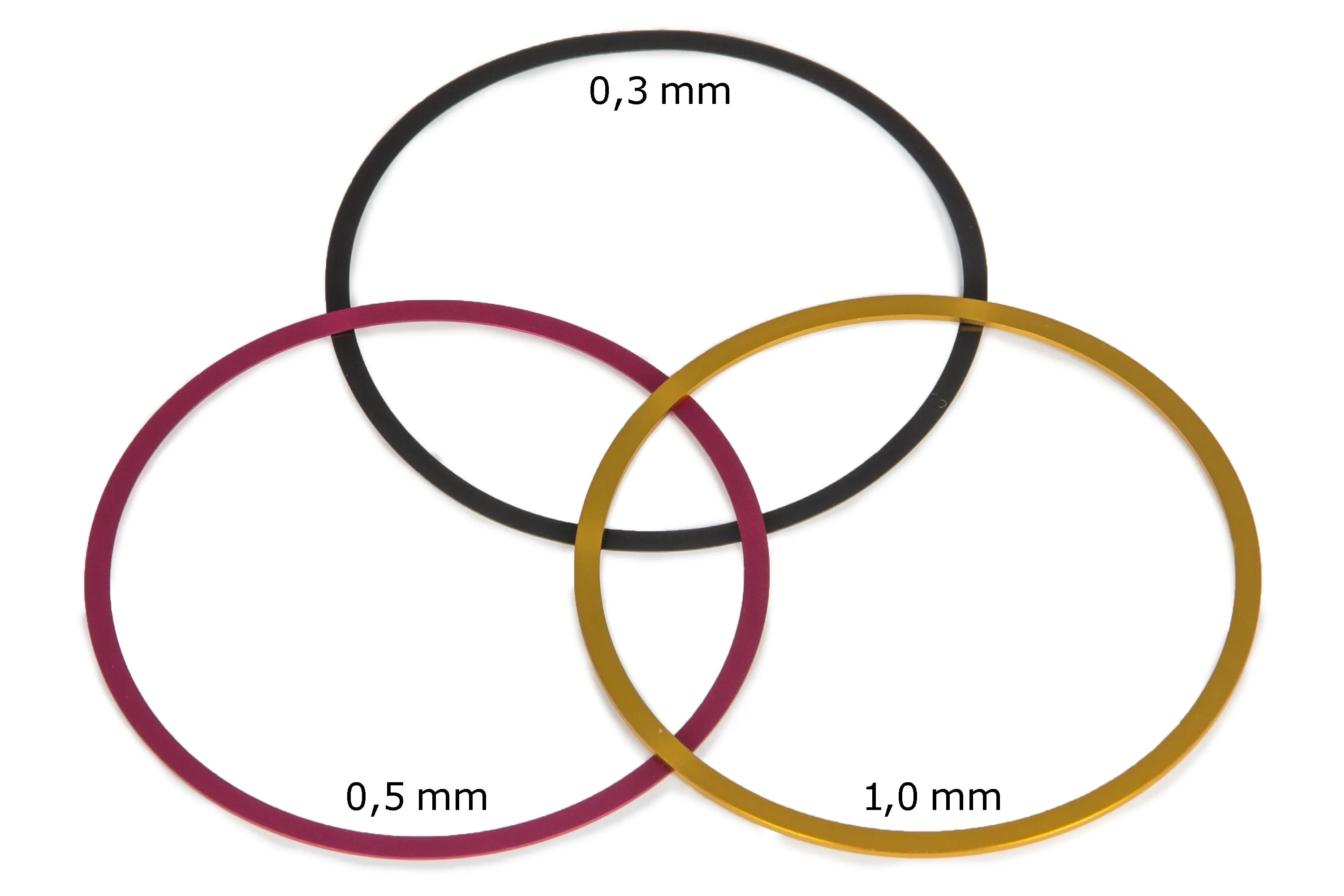 M68 Fine-Adjustment rings (0,3 / 0,5 / 1 mm) - Aluminium