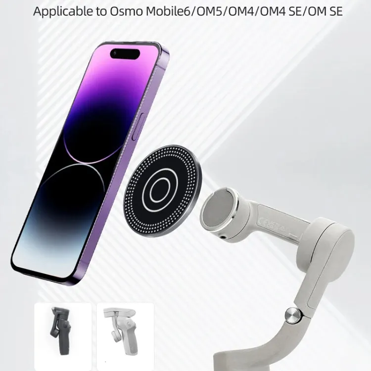 Magnetic Phone Holder with 1/4 Inch Hole for Tripod Magic Arm(Titanium Color)