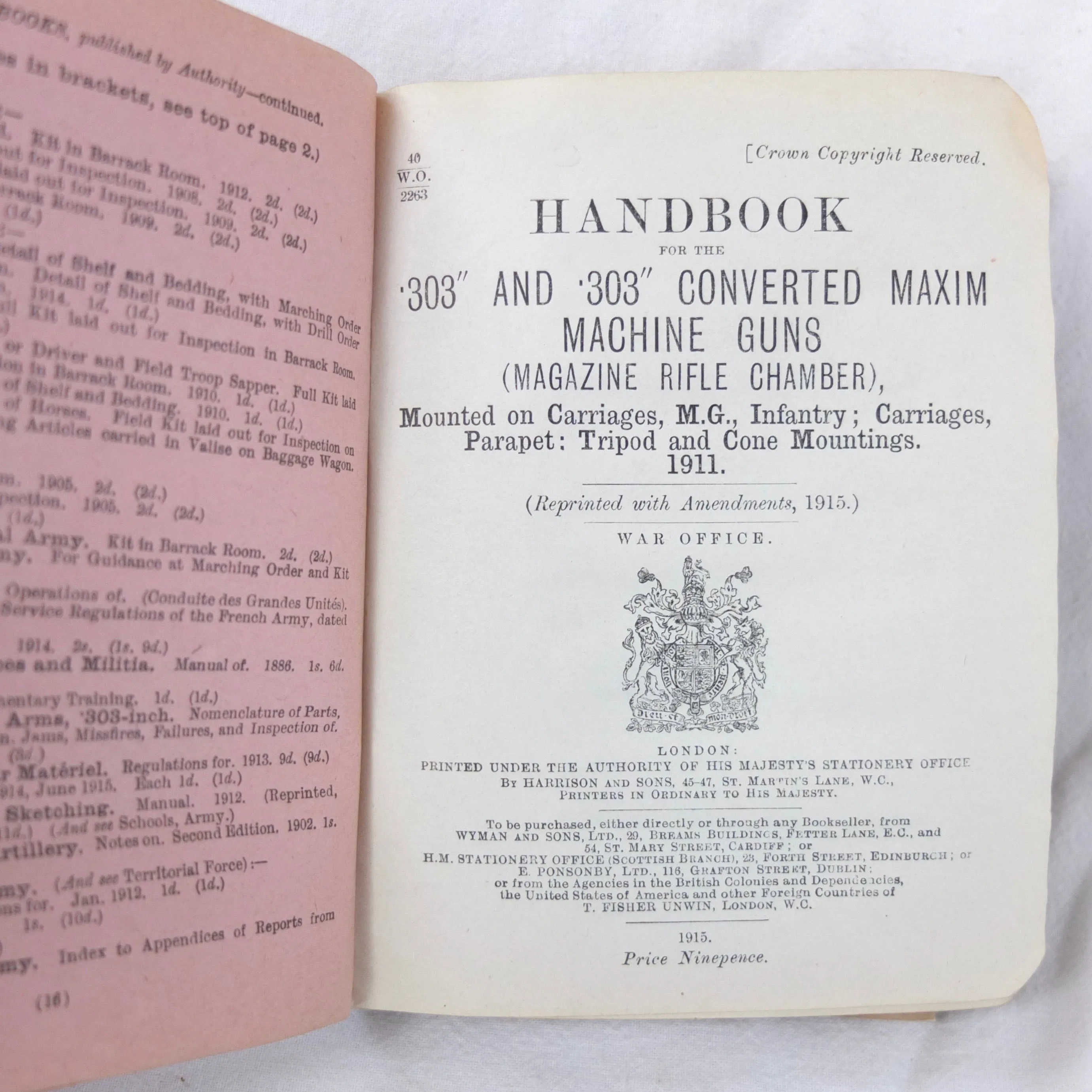 Maxim .303 Machine Gun Handbook (1915)