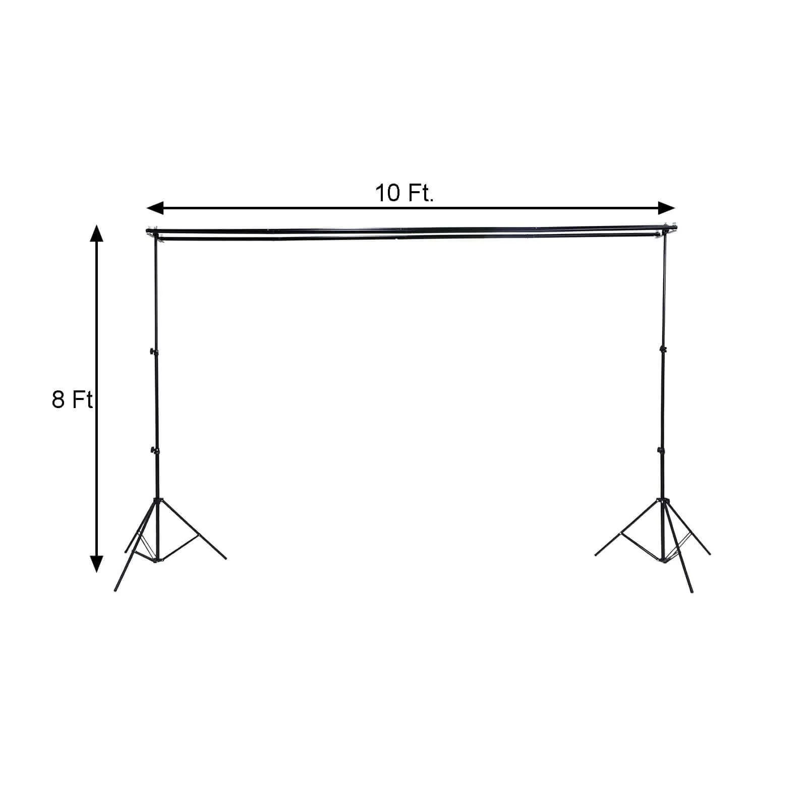 Metal Triple Crossbar Adjustable Pipe and Drape Kit, Photography Backdrop Stand 8ftX10ft