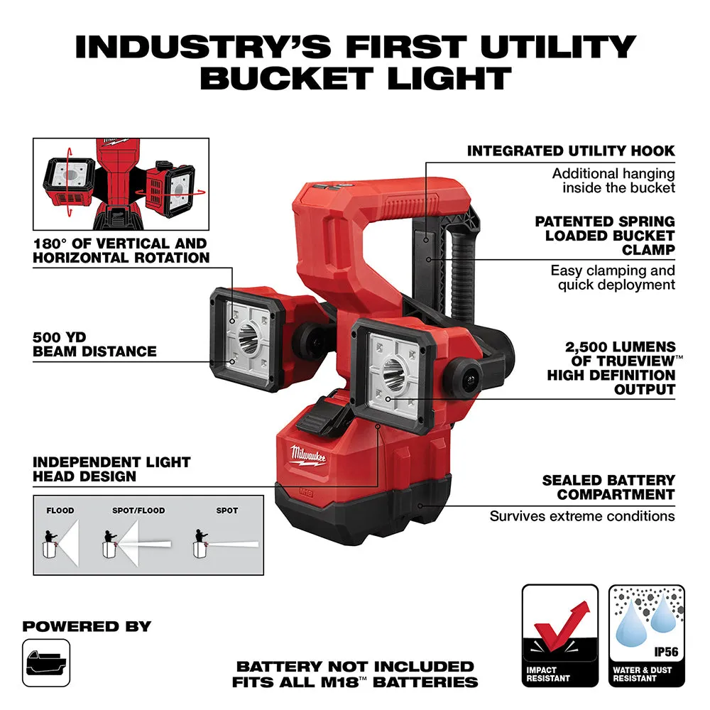 Milwaukee 2122-20 M18 Utility Bucket Light Bare Tool