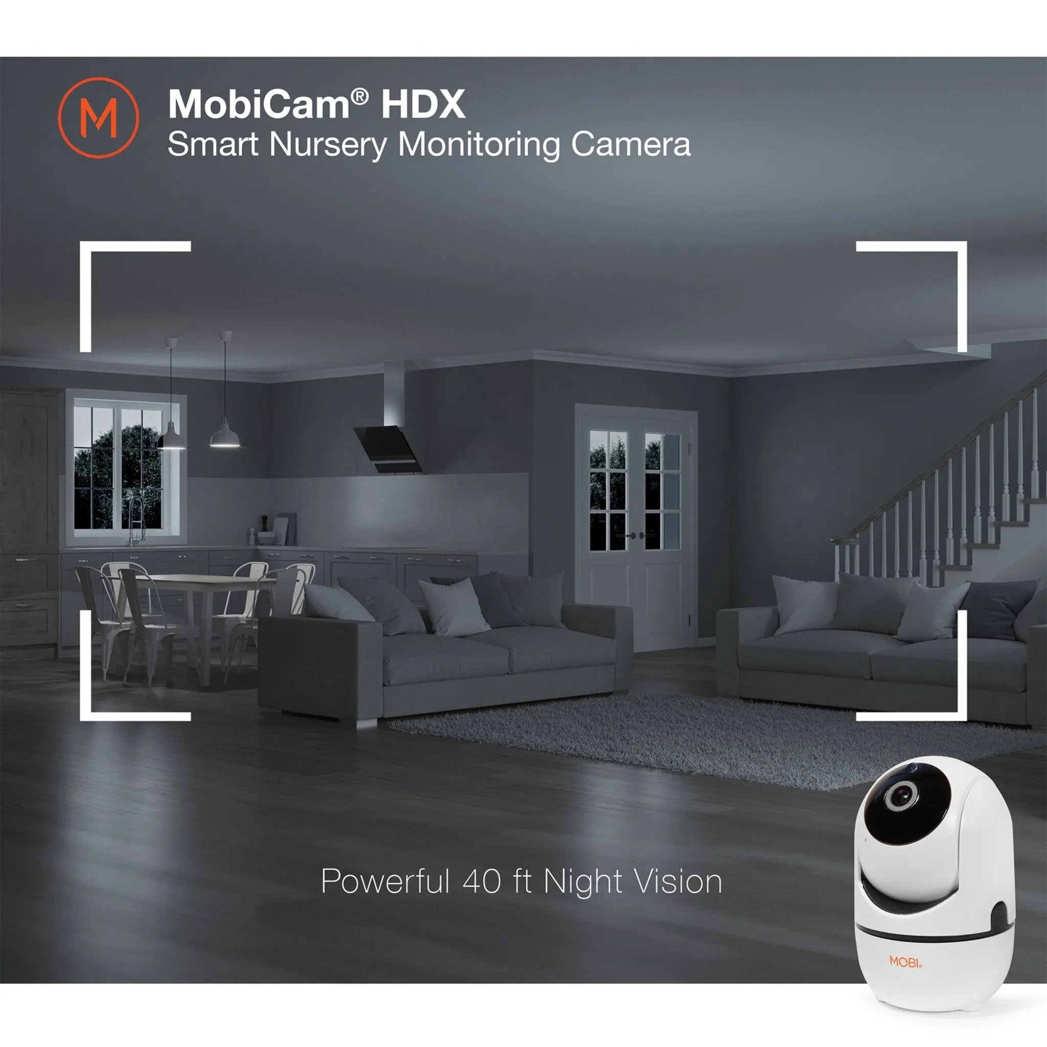 MobiCam HDX Wi-Fi Pan & Tilt Smart Nursery, Elderly & Home Monitoring Camera