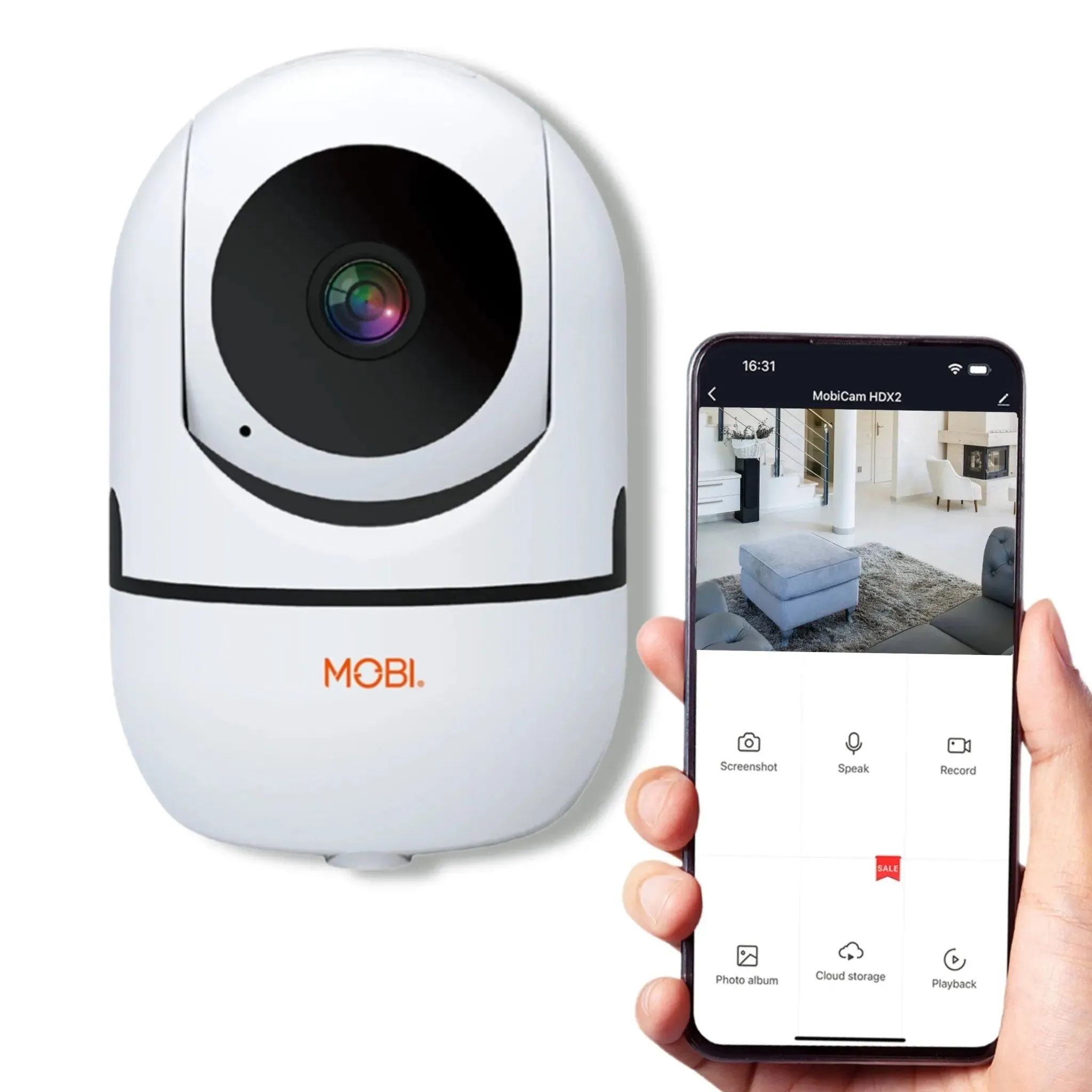 MobiCam HDX Wi-Fi Pan & Tilt Smart Nursery, Elderly & Home Monitoring Camera