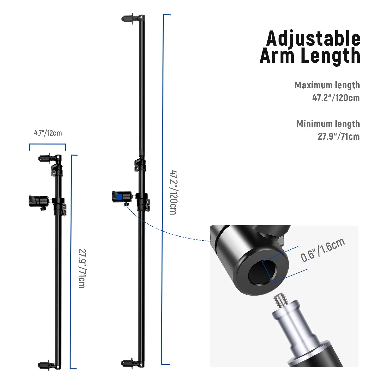NEEWER 1.2M Extendable Reflector Holder Arm