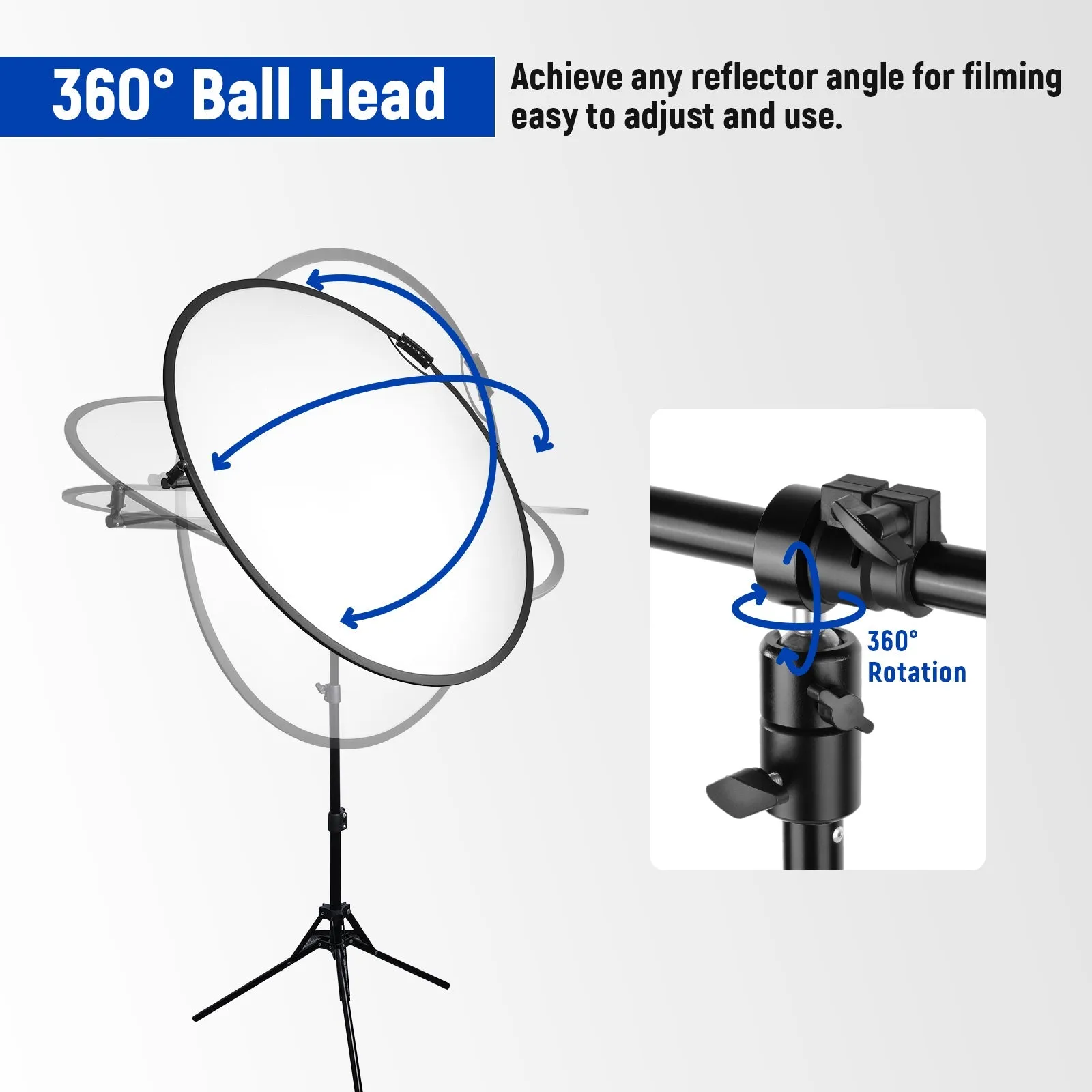 NEEWER 1.2M Extendable Reflector Holder Arm