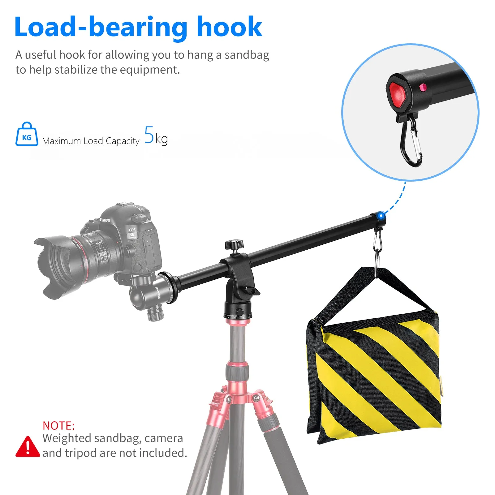 NEEWER 19.7" Tripod Extension Boom Arm