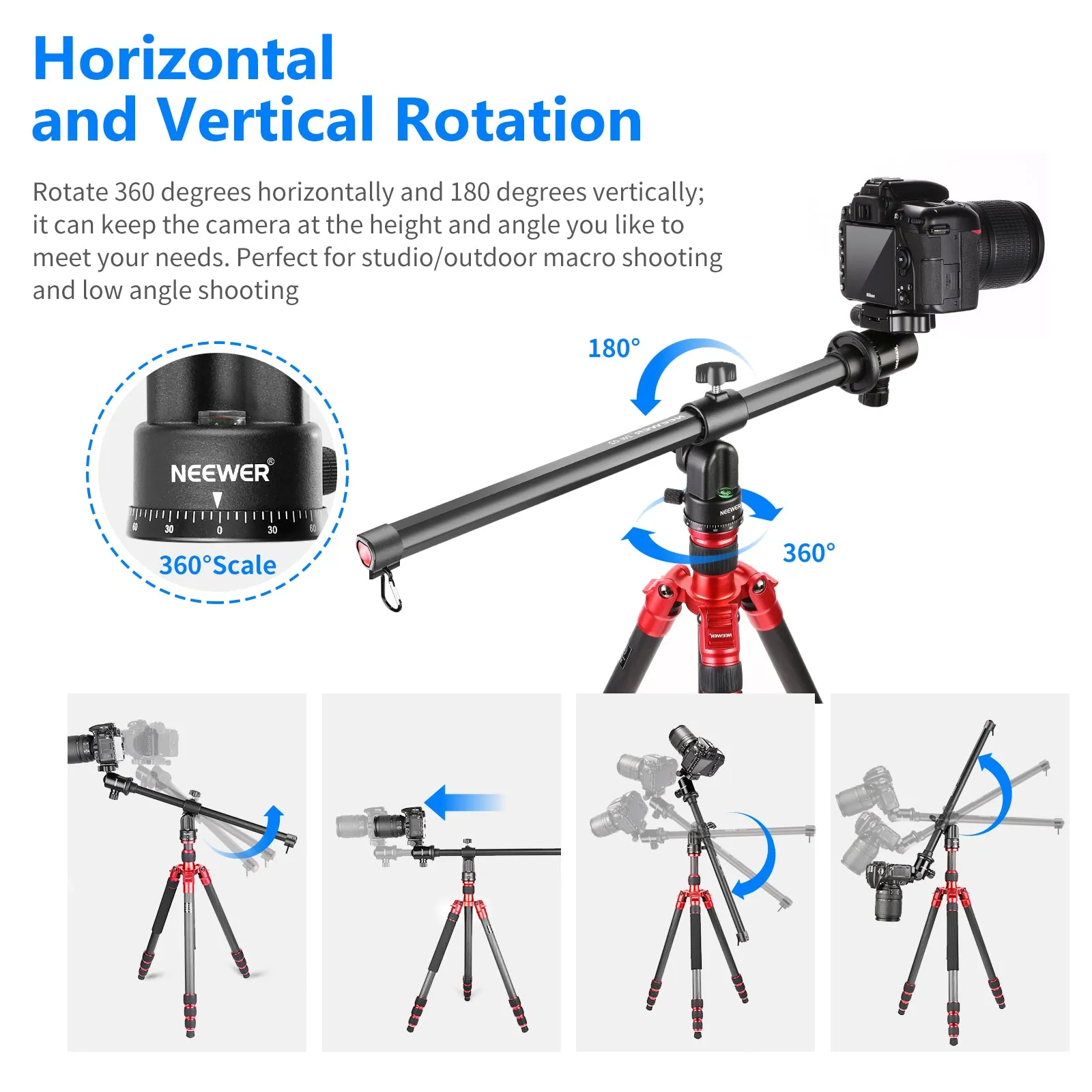 NEEWER 19.7" Tripod Extension Boom Arm