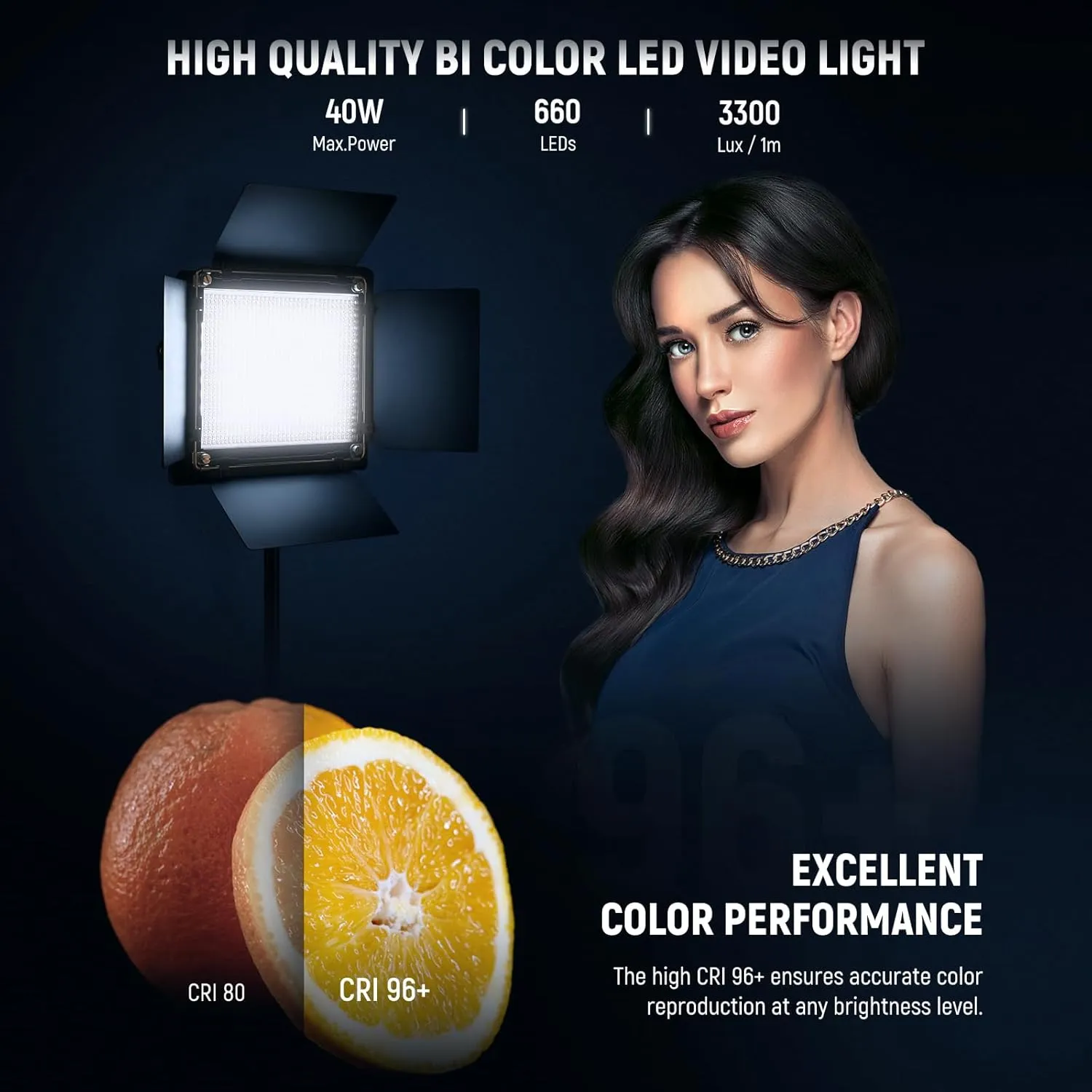 NEEWER 2 Pack Bi-color 660 LED Video Light and Stand Kit with Softbox