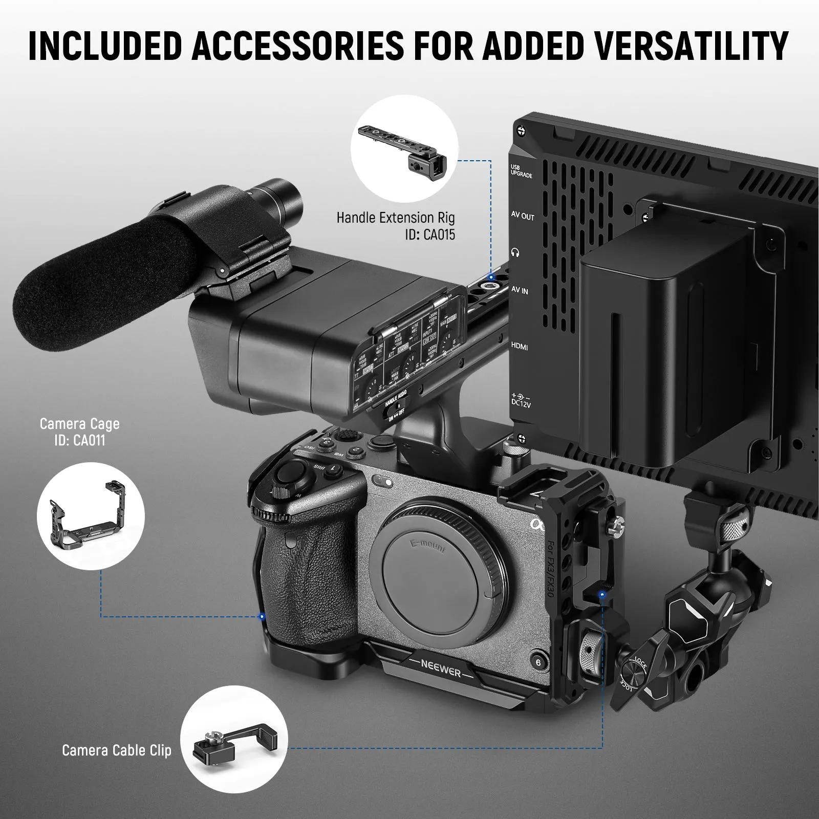 NEEWER CA024 Camera Cage Kit For Sony FX3 FX30