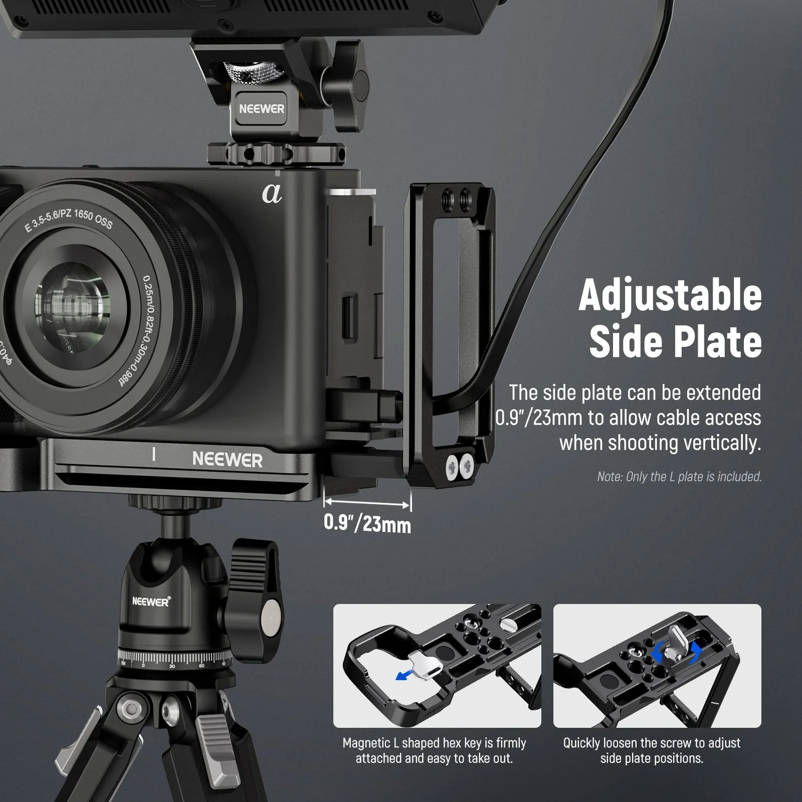 NEEWER CA025L Aluminum L Plate for Sony ZV-E1