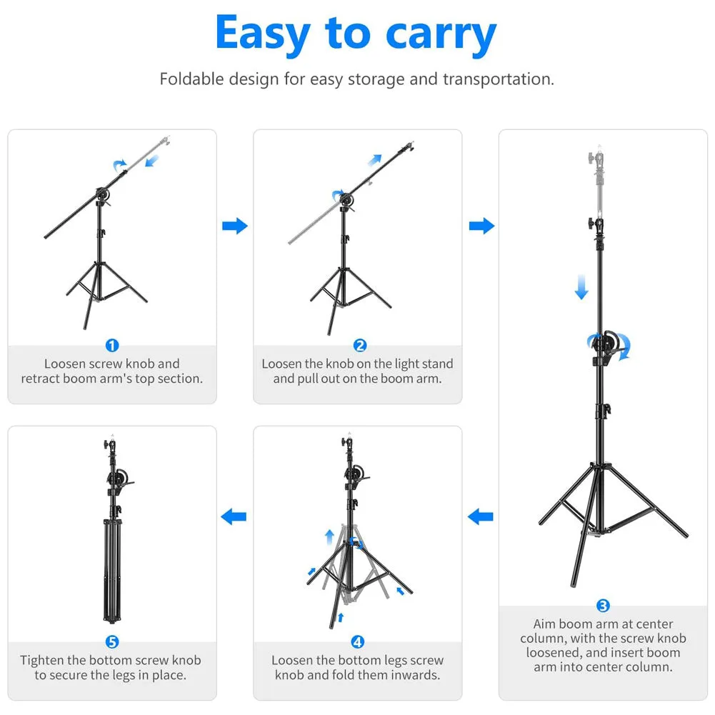 Neewer Heavy Duty 297cm / 9.8ft Photographic Boom Combi Stand and Counterweight (4kg Load)
