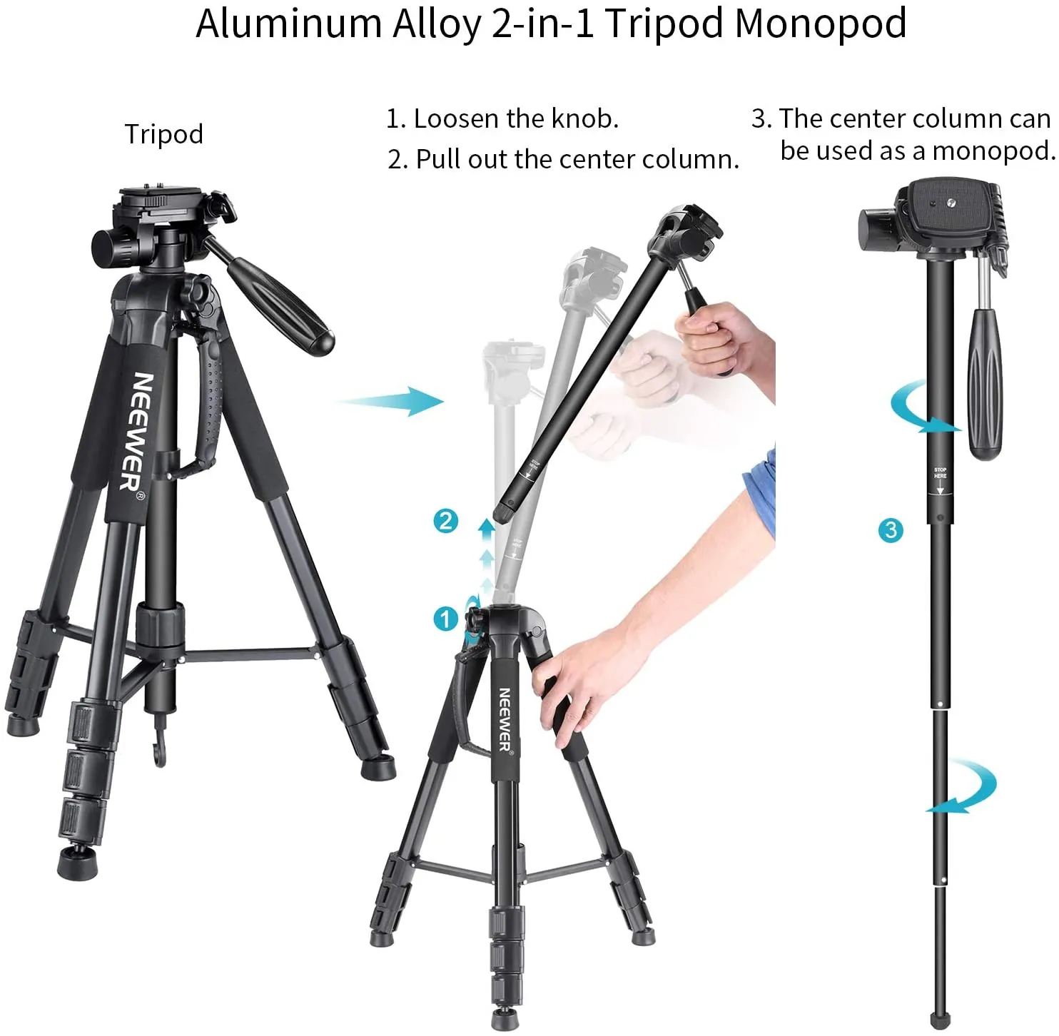 NEEWER SAB264 70'' Aluminum Alloy Camera Monopod Tripod