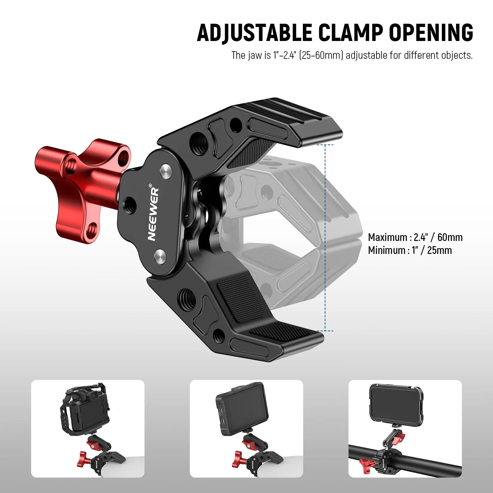 NEEWER UA023 Super Clamp with Dual Ballhead Magic Arm