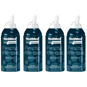 Neilmed Piercing Aftercare Multipack, Sterile Saline Spray x 4 - 177ml - SAVE £5