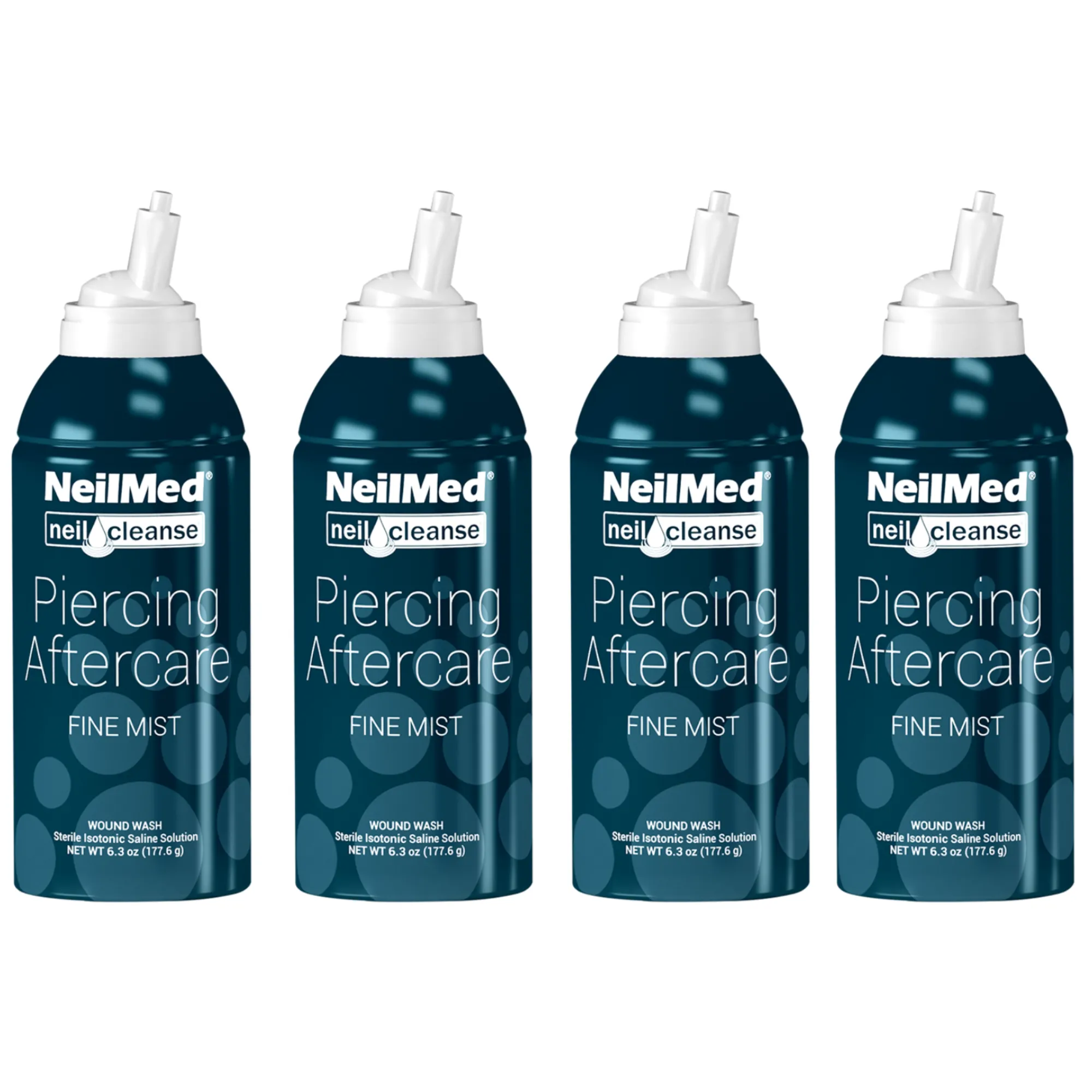 Neilmed Piercing Aftercare Multipack, Sterile Saline Spray x 4 - 177ml - SAVE £5