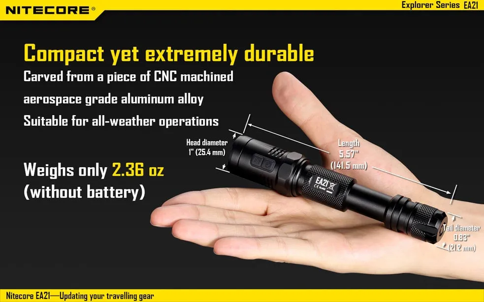 Nitecore EA21 CREE XP-G2 R5 LED Flashlight 360 Lumens