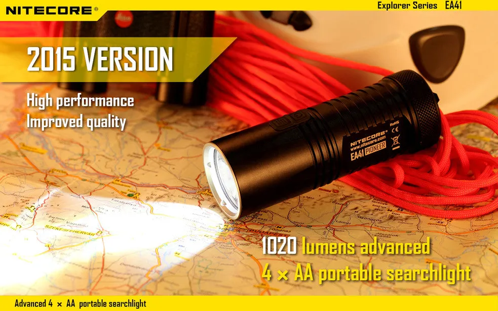 NiteCore EA41 2015 Version 1020 Lumen CREE XM-L2 LED Flashlight