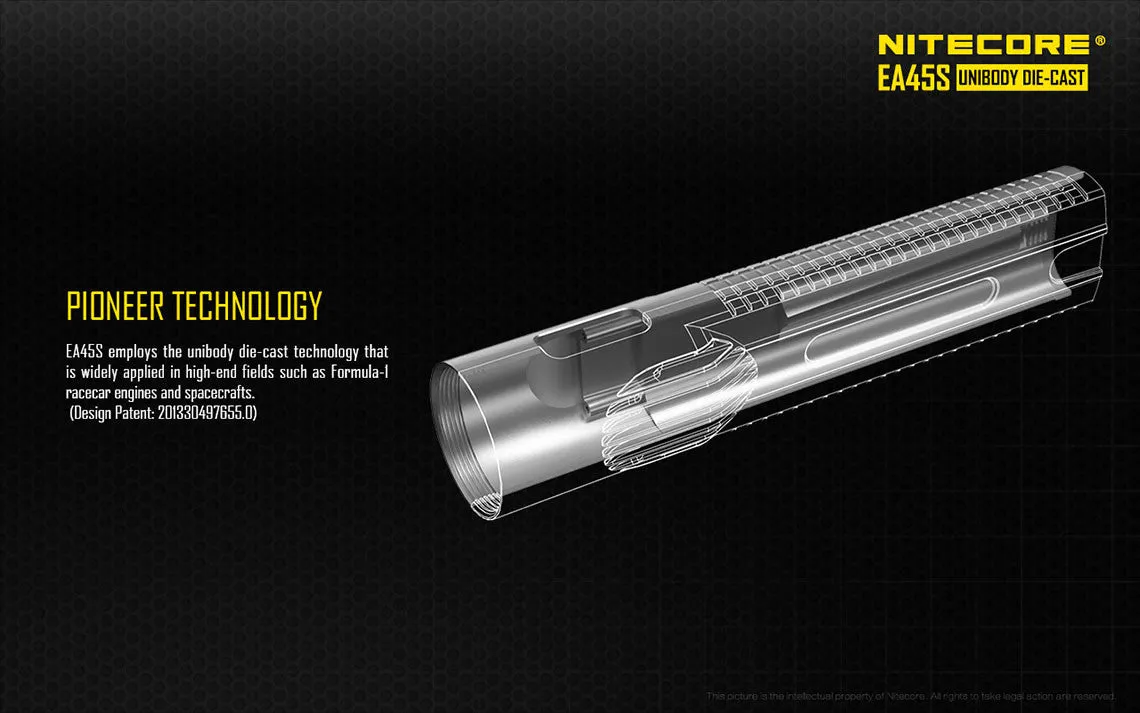 Nitecore EA45S Cree XP-L HI V3 LED Flashlight - 1000 lumen