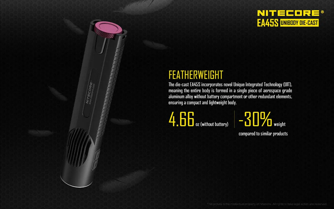 Nitecore EA45S Cree XP-L HI V3 LED Flashlight - 1000 lumen
