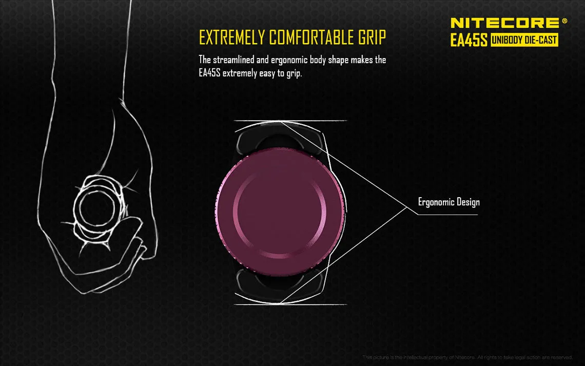Nitecore EA45S Cree XP-L HI V3 LED Flashlight - 1000 lumen