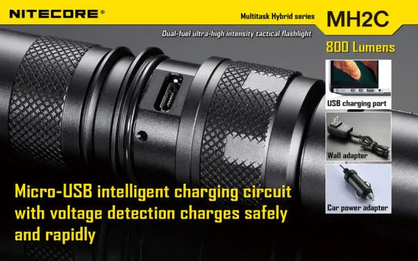 NITECORE MH2C CREE XM-L U2 LED 800 Lumen Rechargeable flashlight
