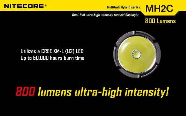 NITECORE MH2C CREE XM-L U2 LED 800 Lumen Rechargeable flashlight