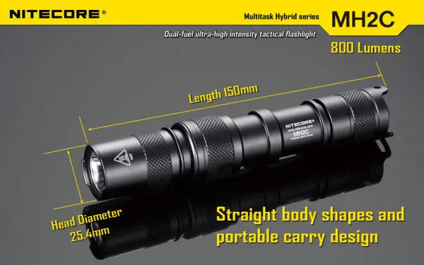 NITECORE MH2C CREE XM-L U2 LED 800 Lumen Rechargeable flashlight