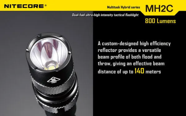 NITECORE MH2C CREE XM-L U2 LED 800 Lumen Rechargeable flashlight