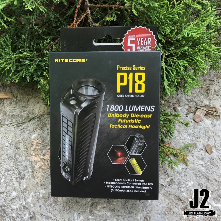 Nitecore P18 Unibody Die-cast Futuristic Tactical Flashlight - 1800 Lumen   Nitecore UI1 USB charger
