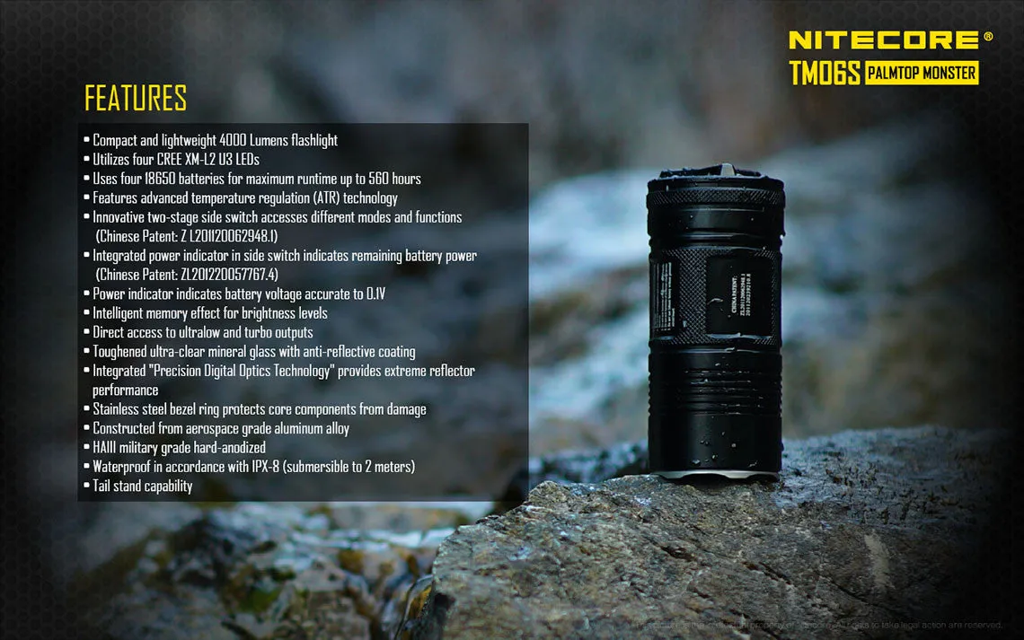 Nitecore Tiny Monster TM06S Cree XM-L2 U3 - 4000 Lumens