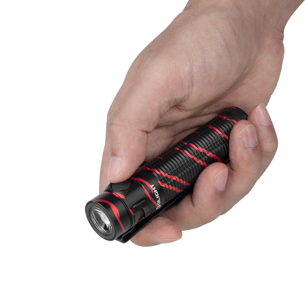 Olight Baton 3 Pro Rechargeable Flashlight Bundle - Baton 3 Pro Black Lava   O'pen Mini Red
