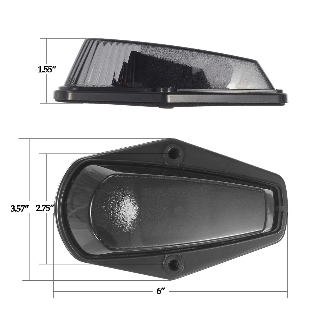 Partsam 5X Cab Marker Lights Roof Running Lamps Black Lens Covers   5050 Amber 194 168 T10 LED Bulbs Compatible with Ford F150 F250 F350 1973-1997 F Series Super Duty Pickup Trucks