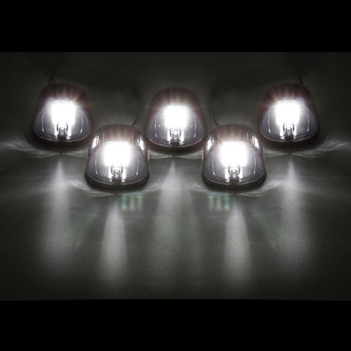 Partsam LED Cab Lights 5PCS Smoke Cab Marker Roof Running Lights Top White 9 LED Assembly Replacement for Dodge Ram 1500 2500 3500 4500 5500 2003-2018 Pickup Trucks RVs