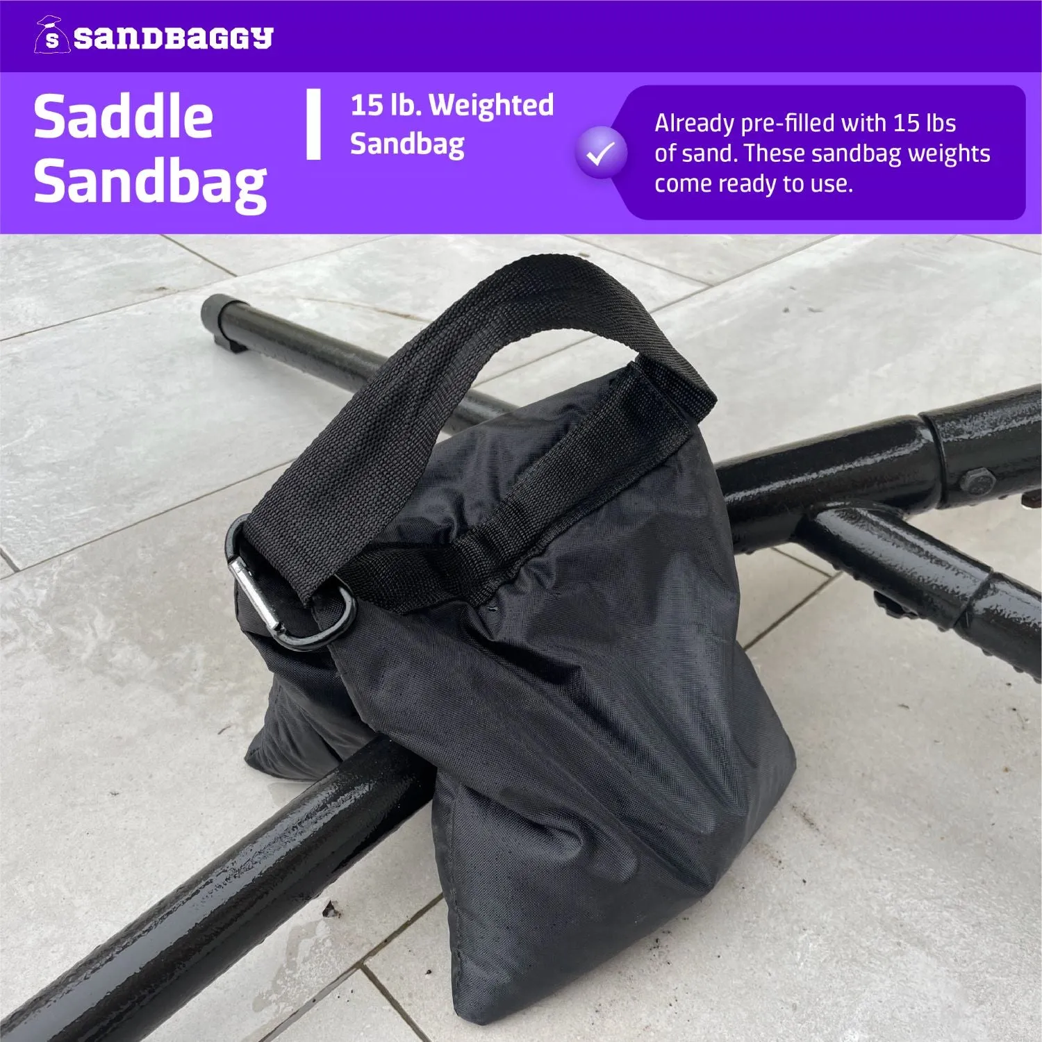 Pre Filled Saddle Sandbags For Photography (15 lbs) - 25 lb. Capacity