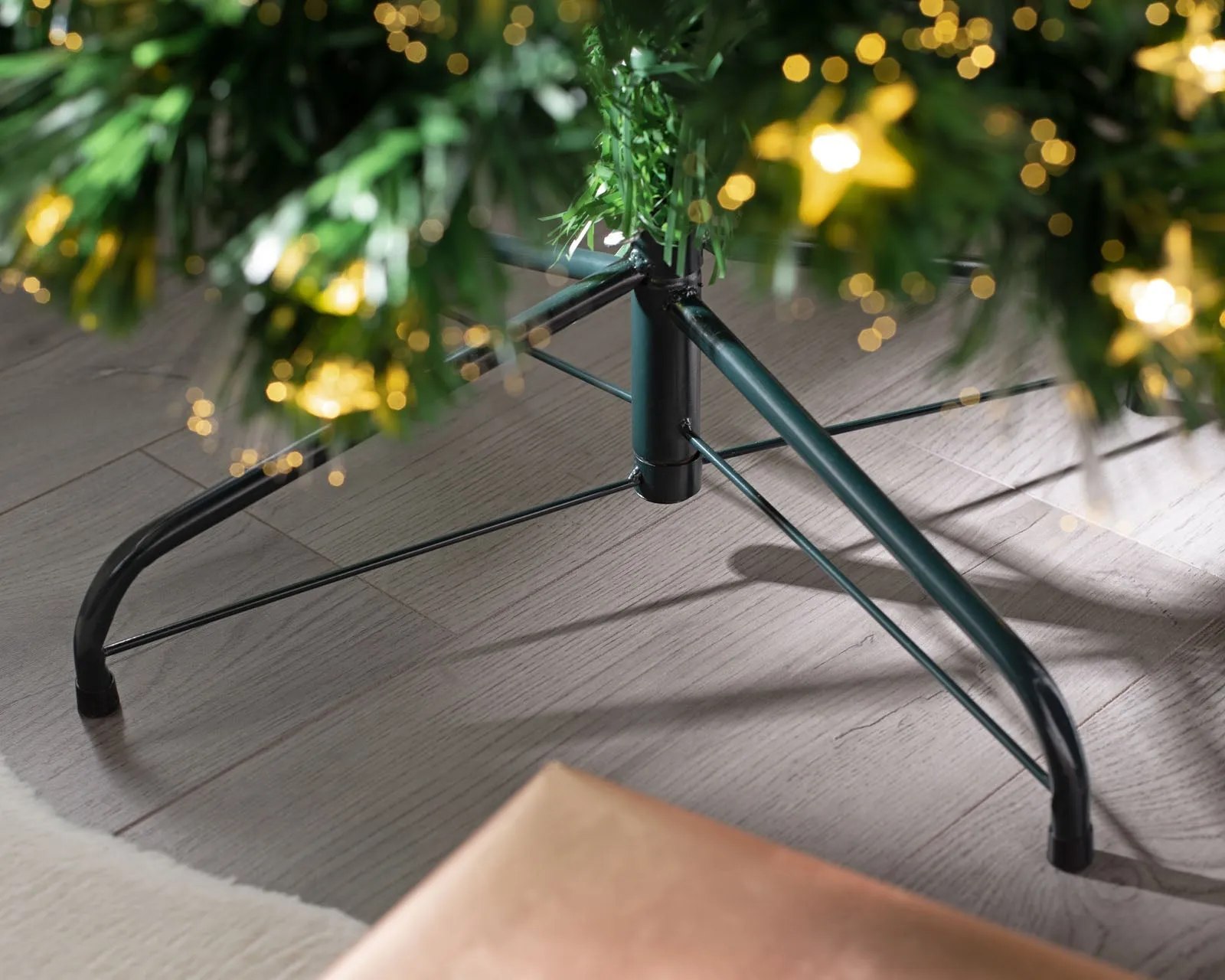 Pre-Lit Fibre Optic Pencil Christmas Tree with Warm White LED Stars, 5 ft