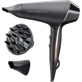 Remington PROluxe Midnight AC9140B Hair Dryer | 2400W, OPTIheat Technology, Ionic Conditioning, Diffuser & 2 Concentrators, Black