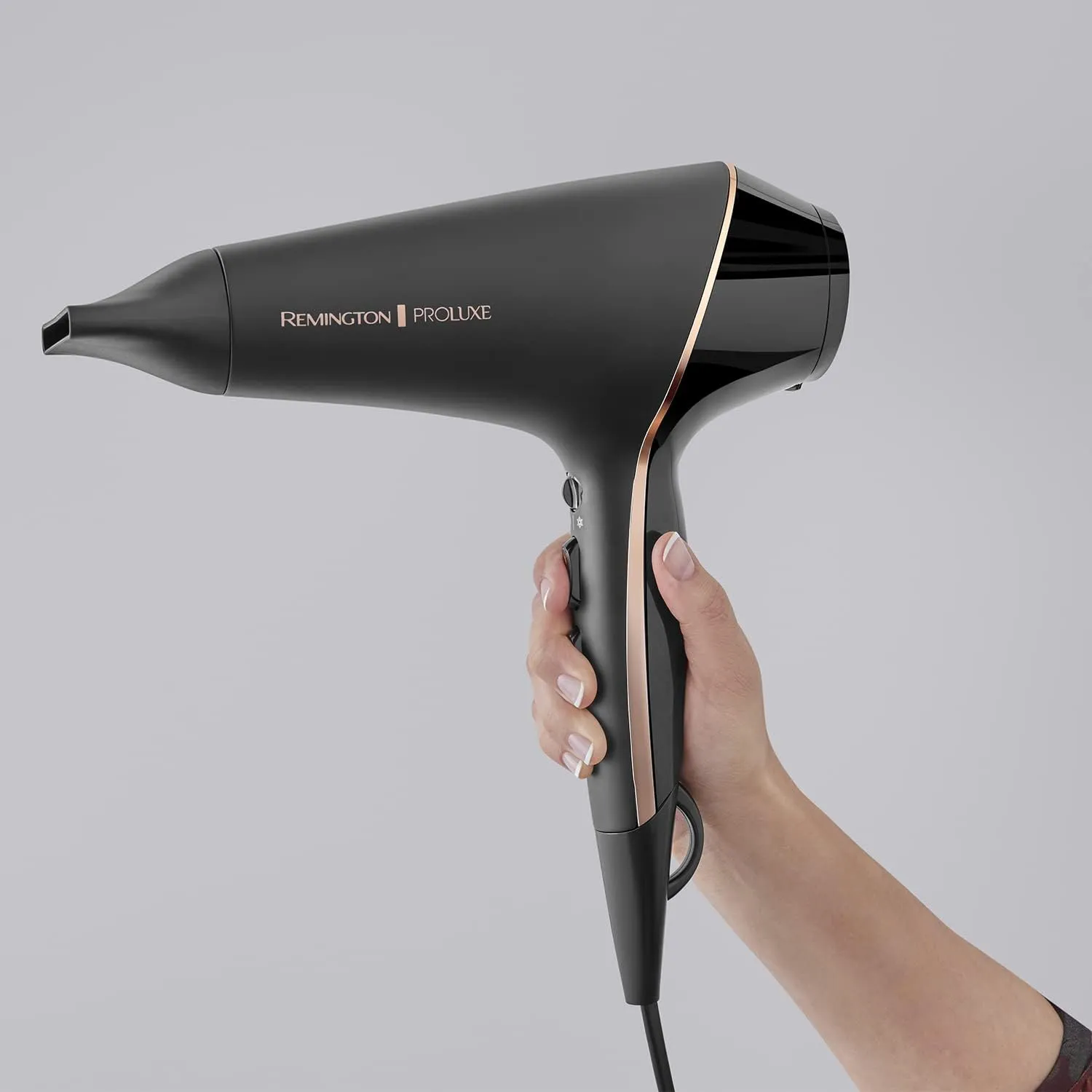 Remington PROluxe Midnight AC9140B Hair Dryer | 2400W, OPTIheat Technology, Ionic Conditioning, Diffuser & 2 Concentrators, Black