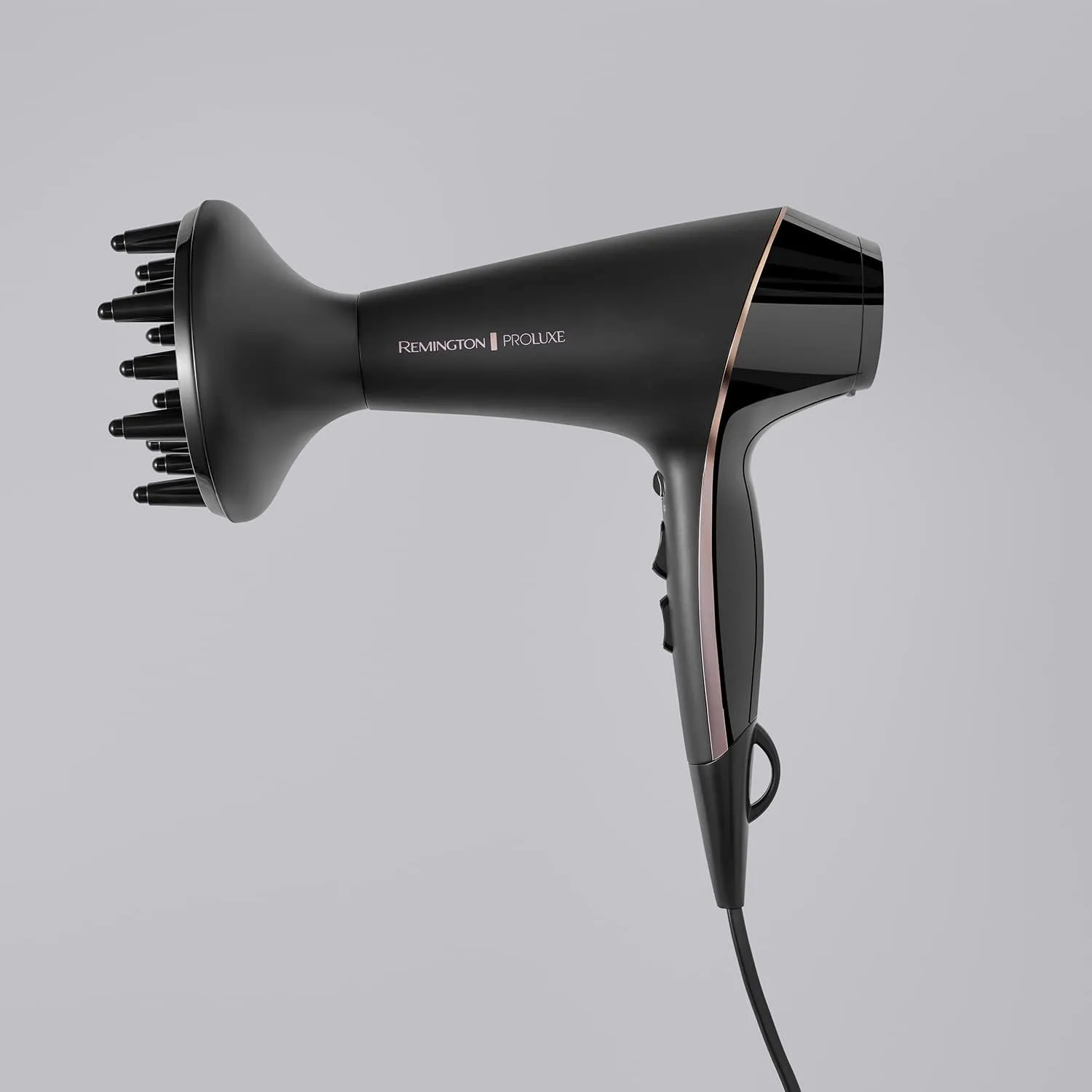 Remington PROluxe Midnight AC9140B Hair Dryer | 2400W, OPTIheat Technology, Ionic Conditioning, Diffuser & 2 Concentrators, Black