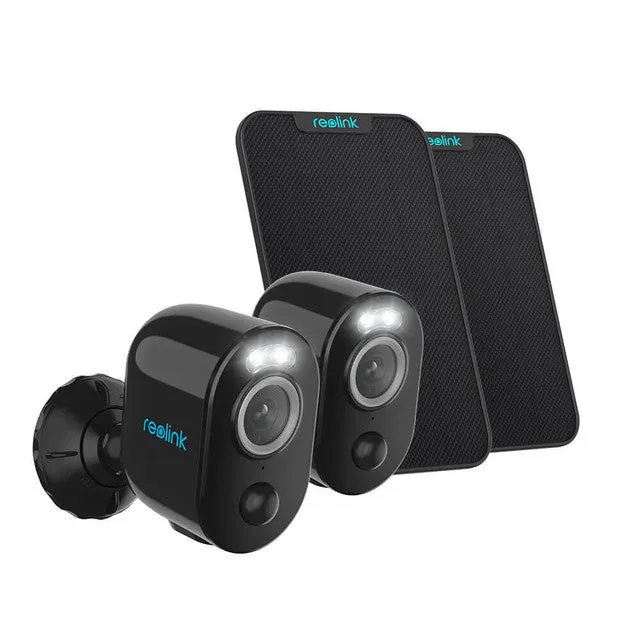 Reolink Argus 3 Pro 2 Pack Security Camera Wireless Outdoor Battery Operated (Black)