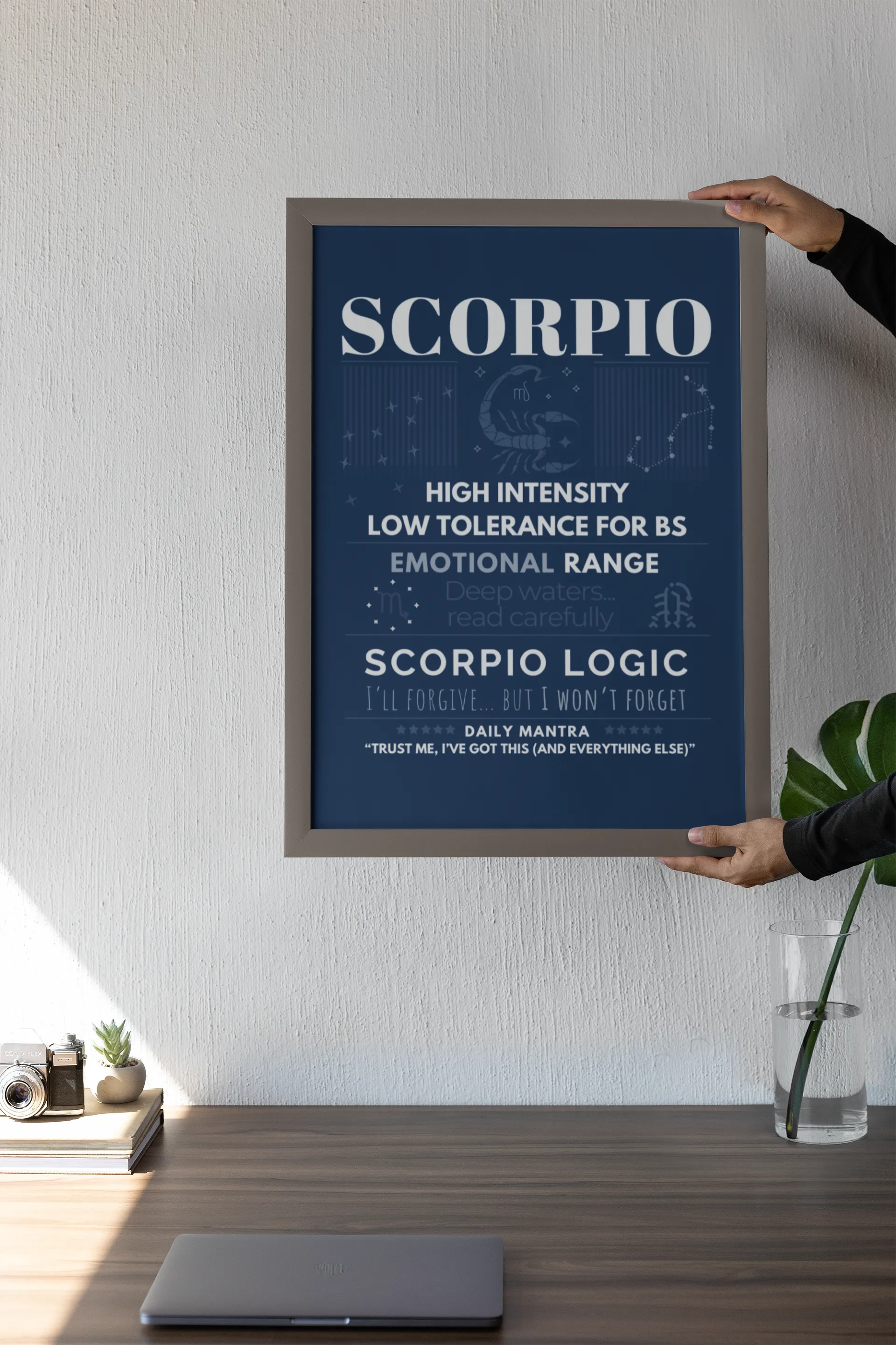 Scorpio Digital Print High Intensity Emotional Range Astrology Art Scorpio Logic Deep Water Mantra Decor