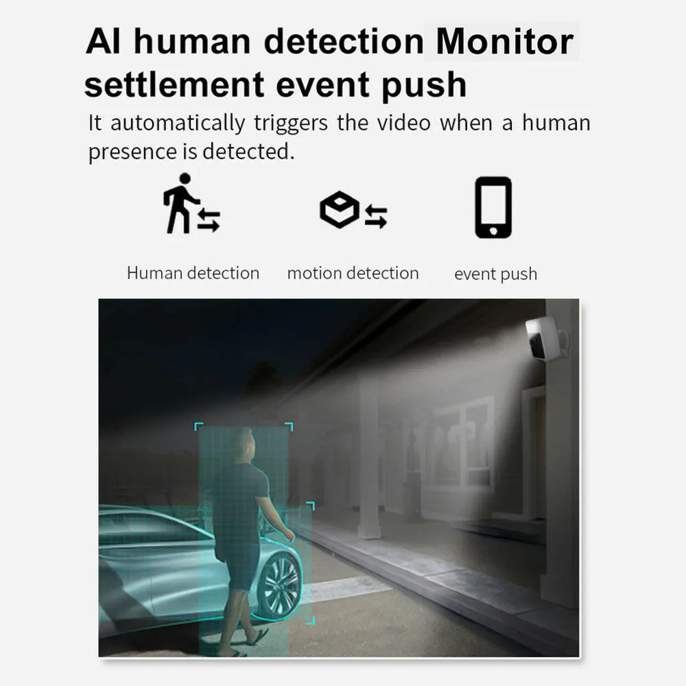 SJCAM S1 2K Super High Definition Smart Home Camera Wireless Video Monitor IP65 Waterproof 143° Thermoinduction Angle Built-in 9200mAh Battery Support PIR Induction Night Version Human Detection APP Share