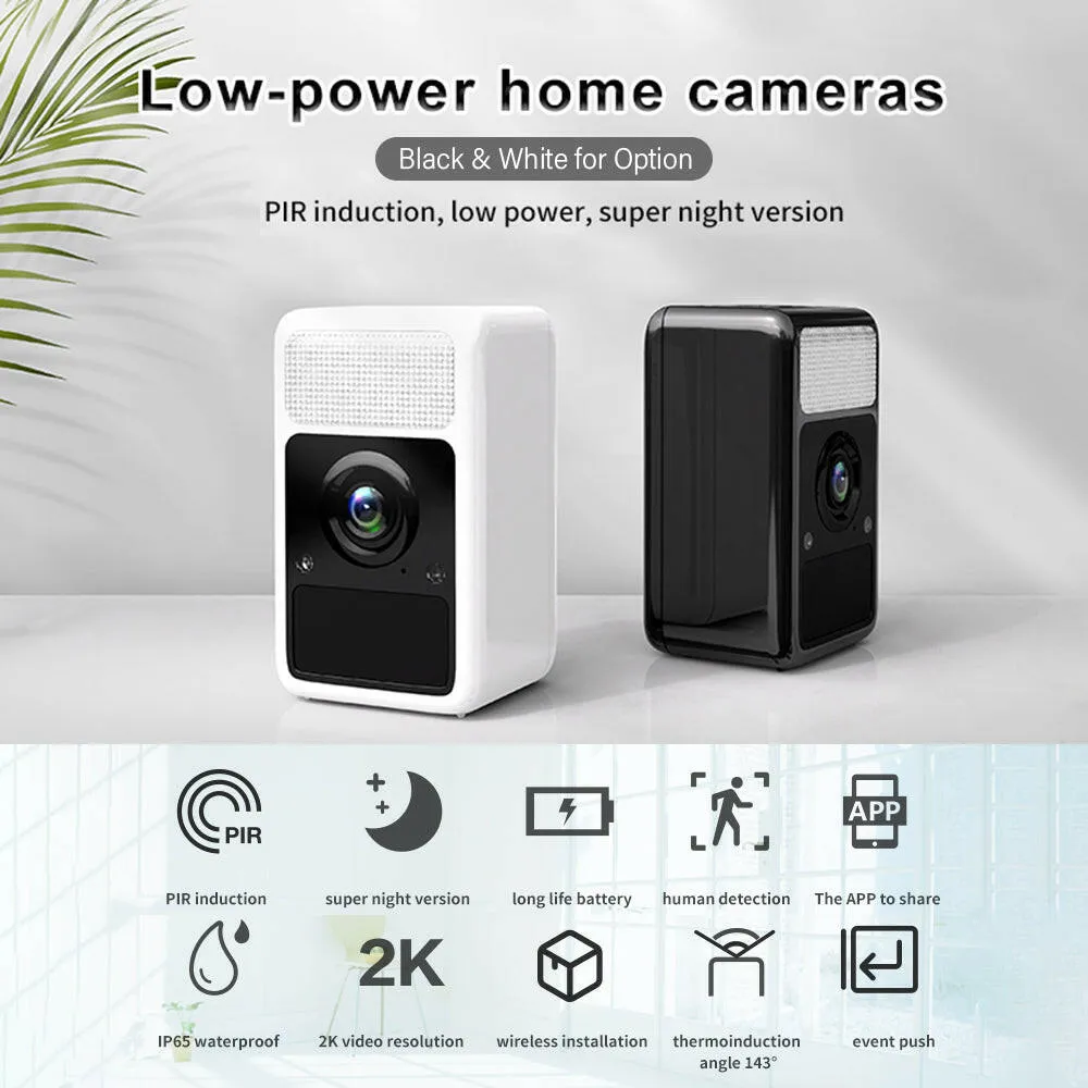 SJCAM S1 2K Super High Definition Smart Home Camera Wireless Video Monitor IP65 Waterproof 143° Thermoinduction Angle Built-in 9200mAh Battery Support PIR Induction Night Version Human Detection APP Share