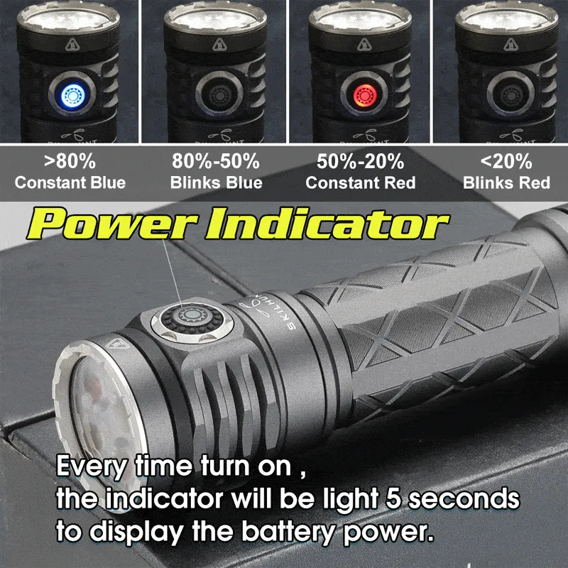 Skilhunt EC300 RGBW Multi-color 21700 Rechargeable LED flashlight