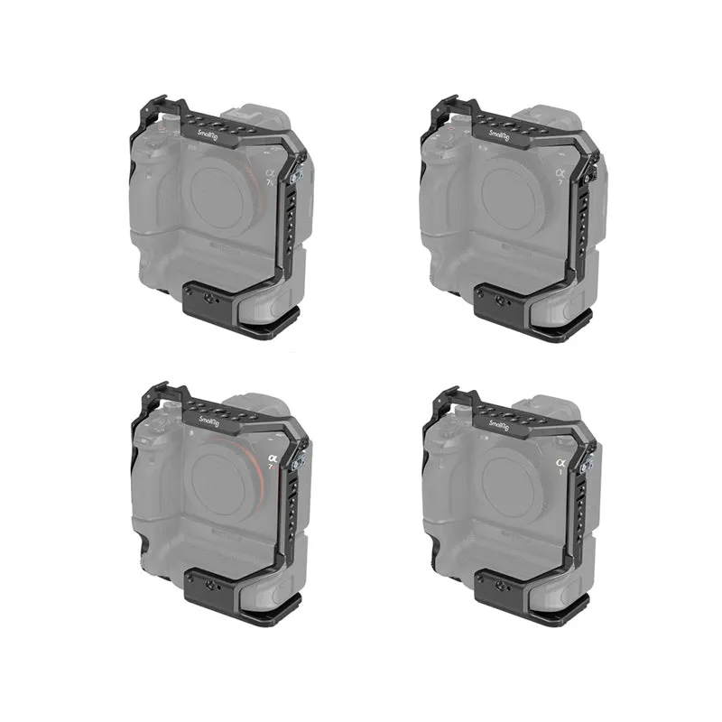 SmallRig Formfitting Camera Cage with VG-C4EM Battery Grip Support, Multiple 1/4"-20 & 3/8"-16 Threads, NATO Rail & One Cold Shoe Mount for Sony Alpha a1 and Select Alpha a7 Mirrorless Cameras 3594
