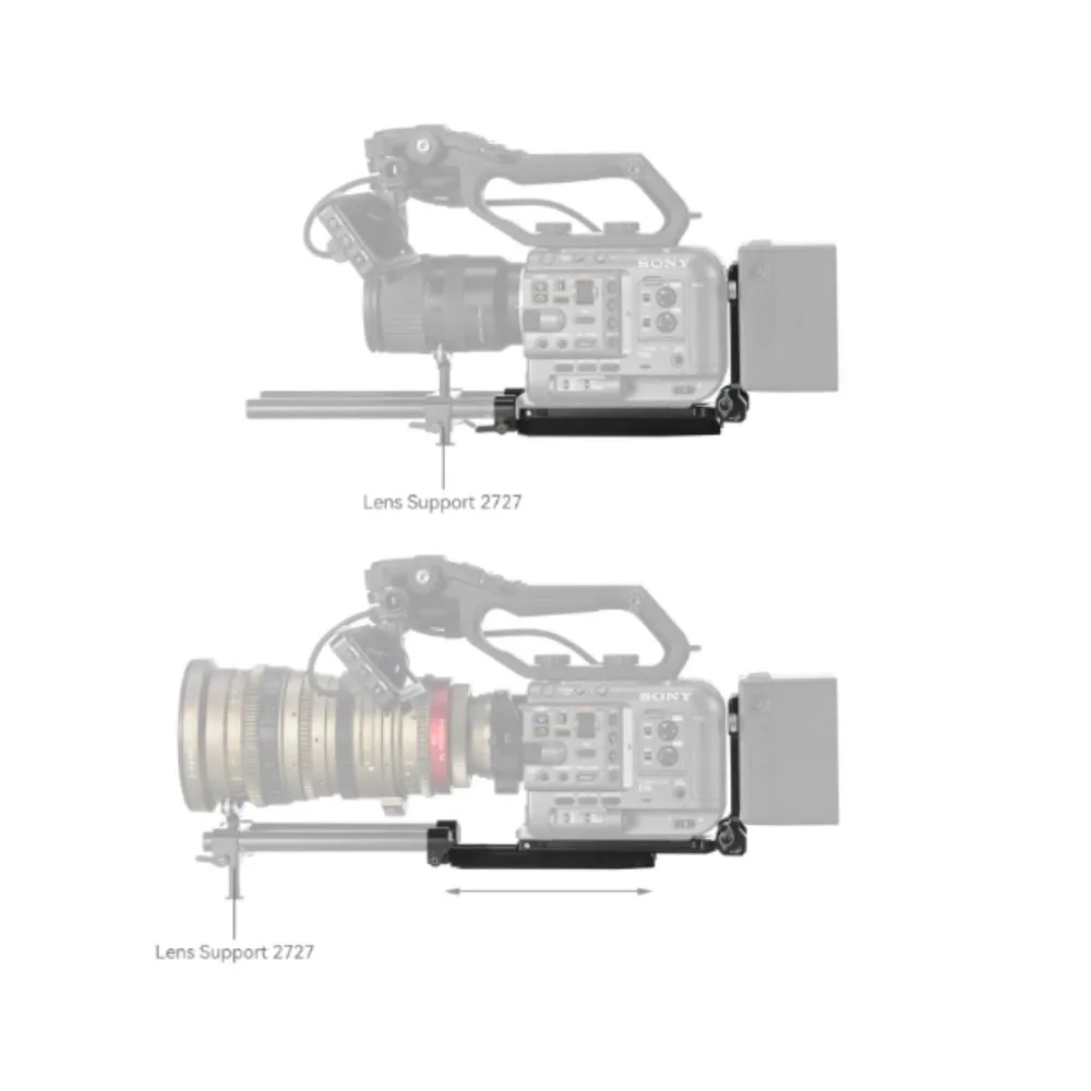 SmallRig V-Mount Battery Mount Plate kit with 15mm LWS Base Kit, 4.7" Length, Extend Baseplate Up to 3.9", 180 Degree Folding V-lock Plate for Sony Fx6, Canon C70, Panasonic  BGH1/BS1H, KOMODO, Z CAM