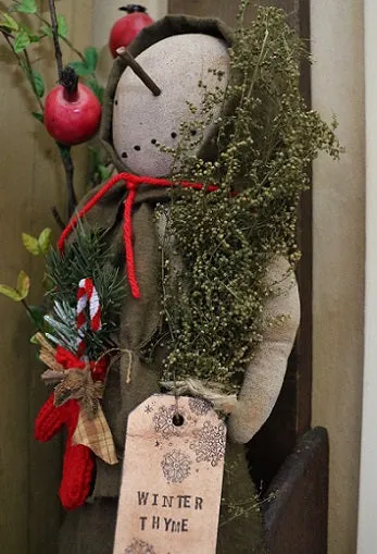 Snow Lady Red Mitten Wintertime Fun
