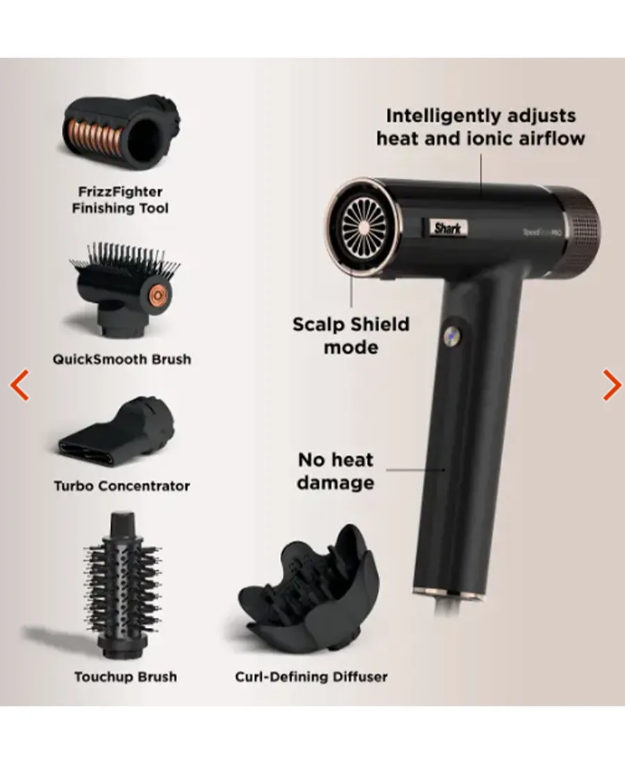 SpeedStyle Pro 5-in-1 High-Velocity Hair Dryer System | Black