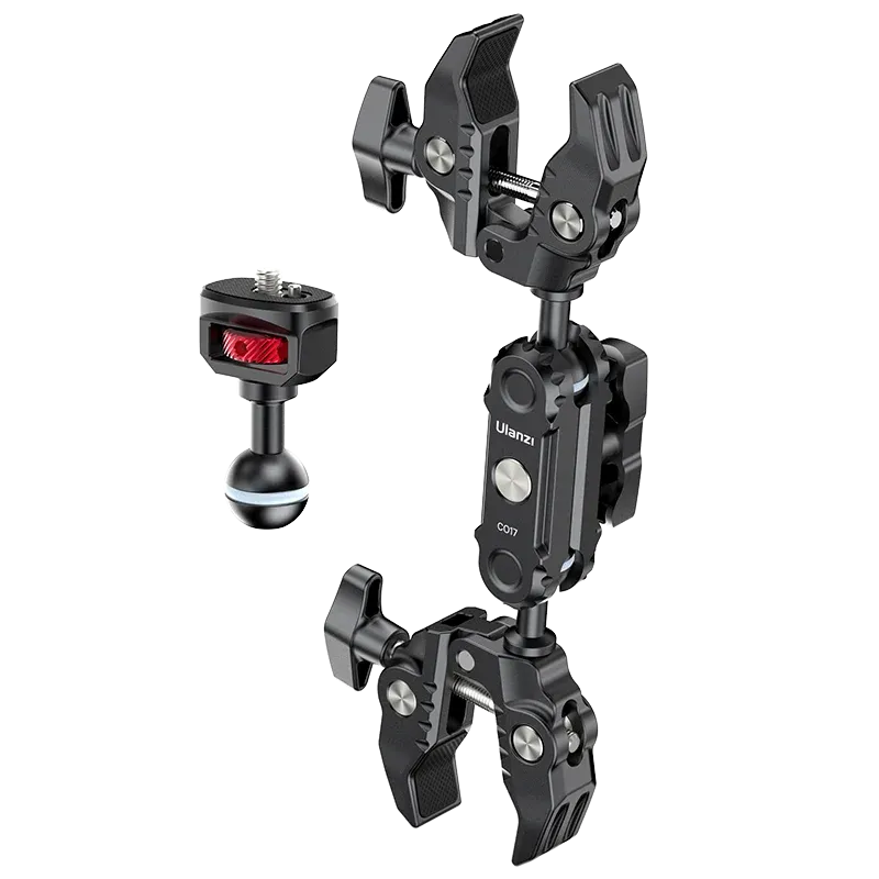 Ulanzi CO17 Super Clamp with 360° Dual-Head Magic Arm and Arri Adapter for Camera, Light or Umbrella