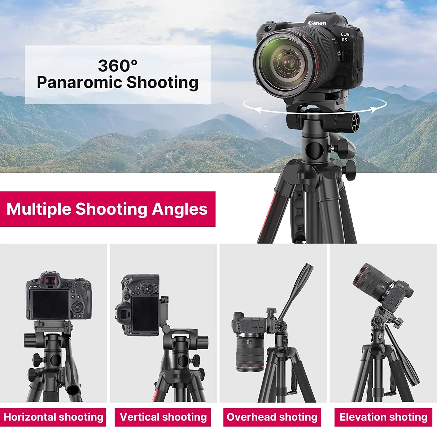 Ulanzi VT-01 Camera Tripod Multifunctional Portable Tripod Stand for DSLR / Mirrorless Cameras