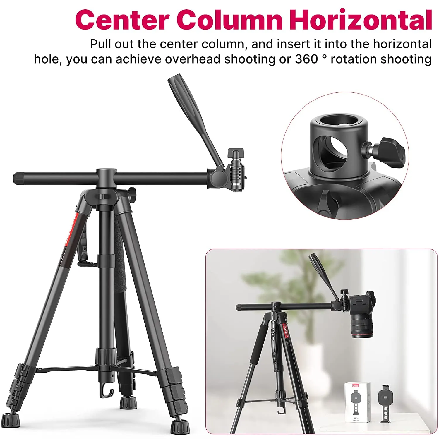 Ulanzi VT-01 Camera Tripod Multifunctional Portable Tripod Stand for DSLR / Mirrorless Cameras